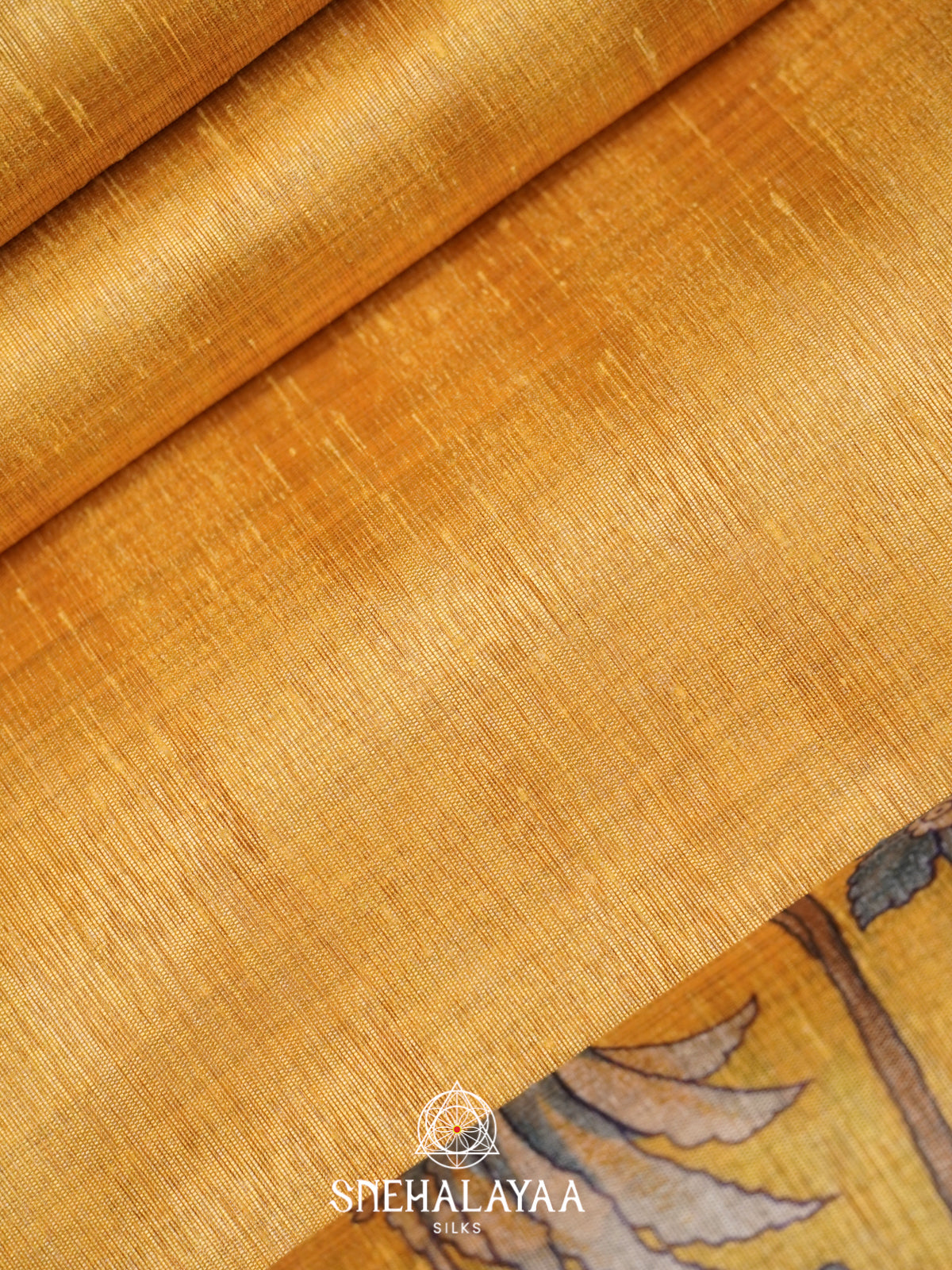 Mustard Tussar Saree