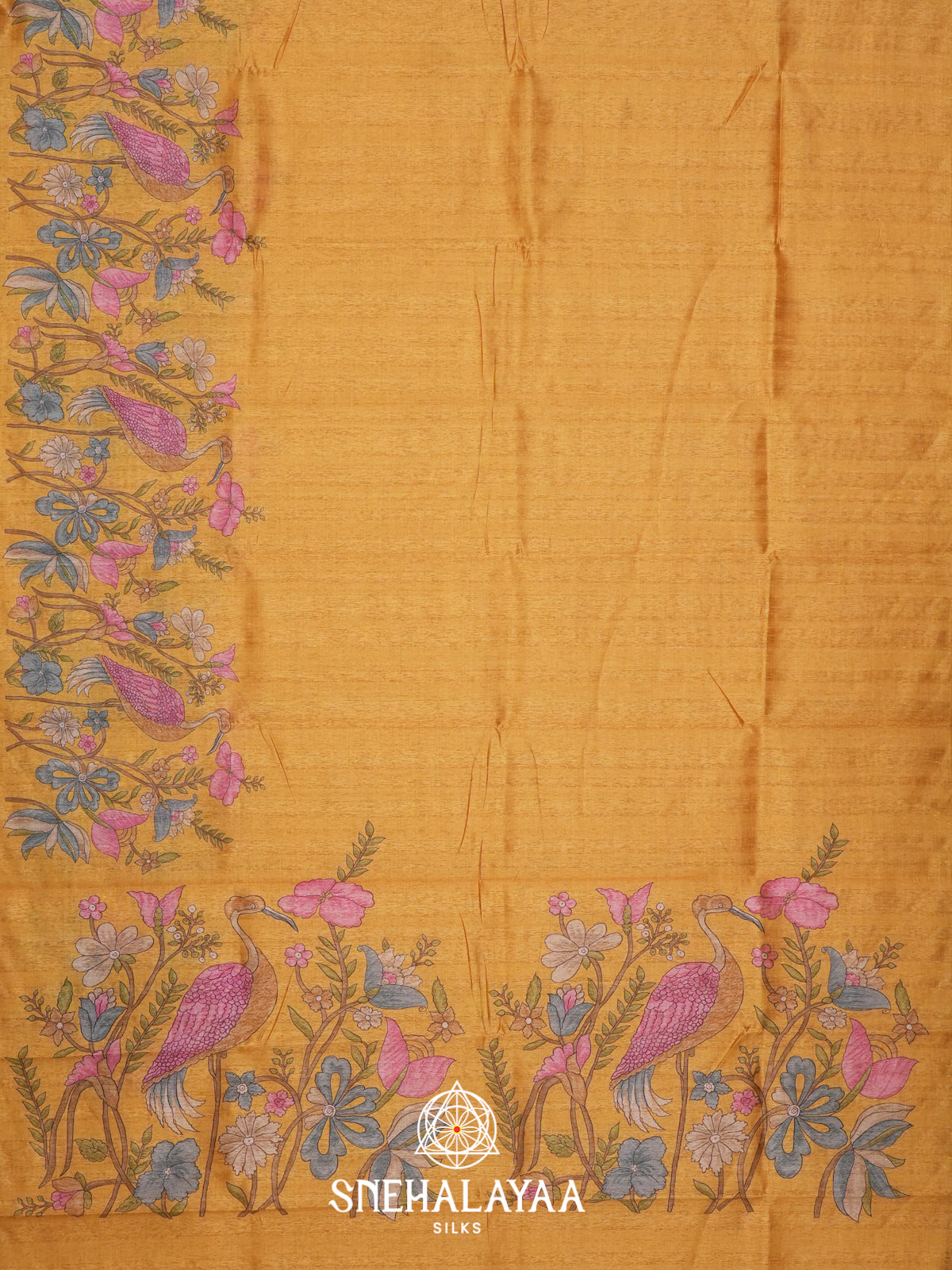 Mustard Tussar Saree