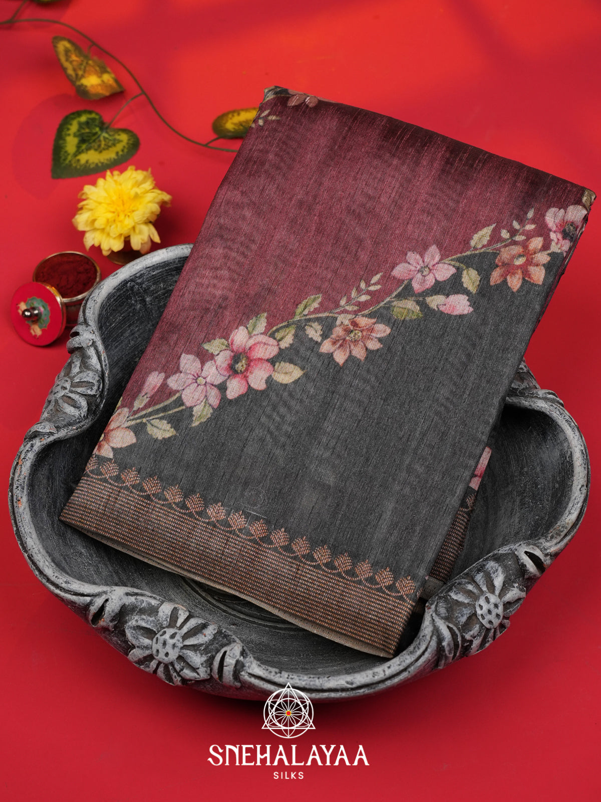 Grey Tussar Saree