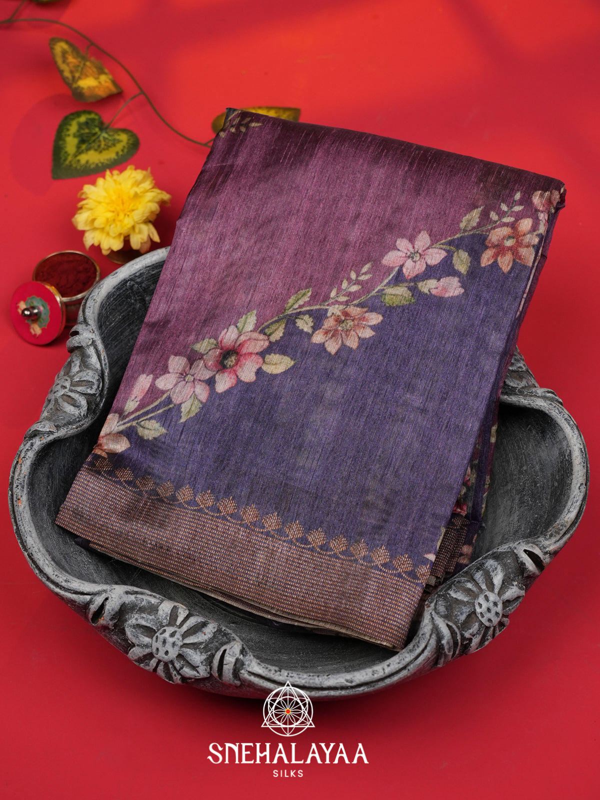 Purple Tussar Saree