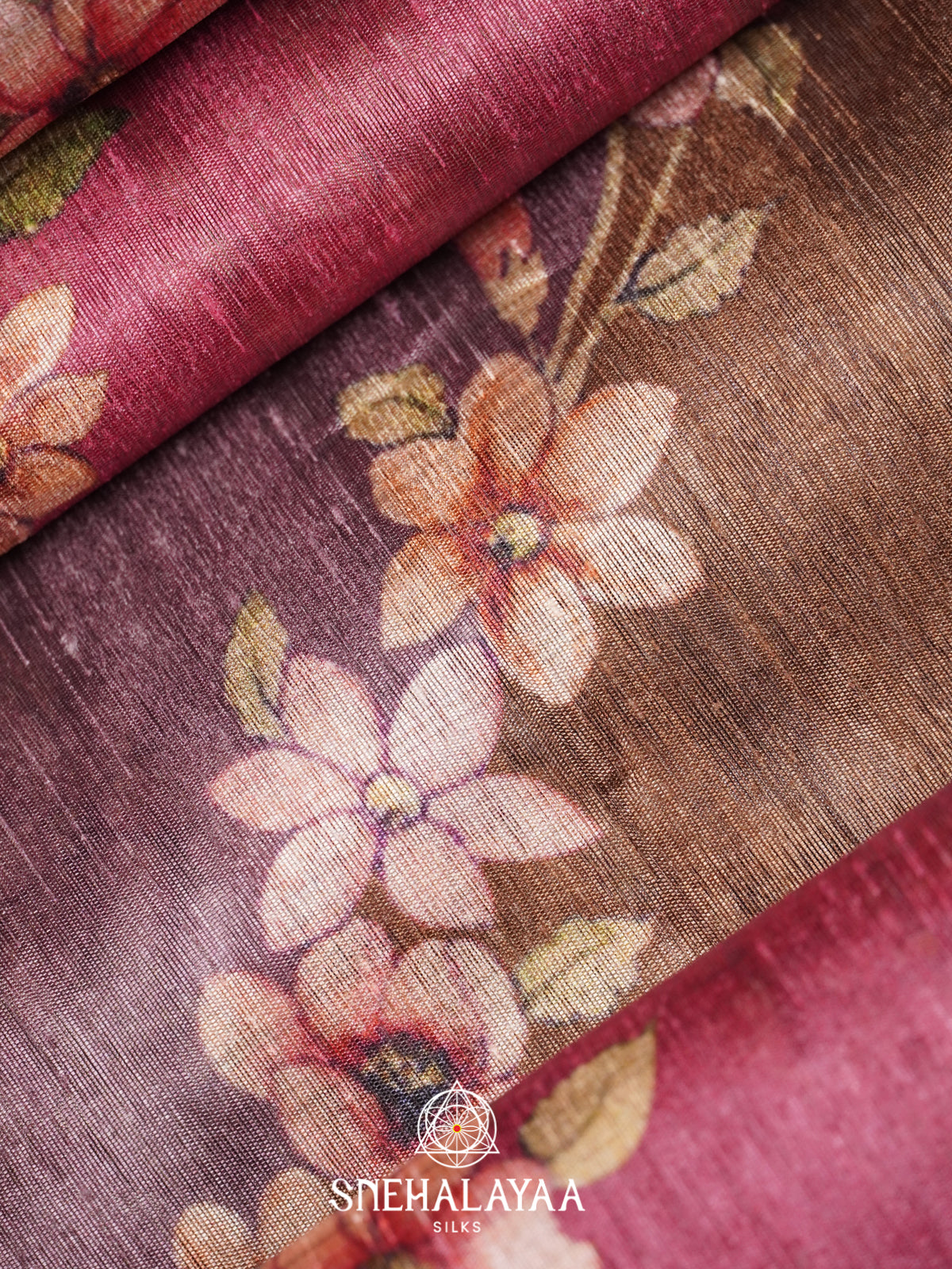 Magenta Tussar Saree