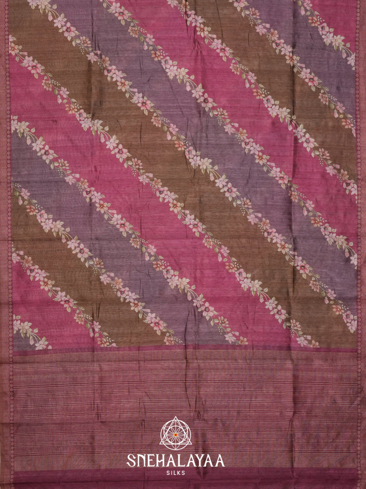 Magenta Tussar Saree