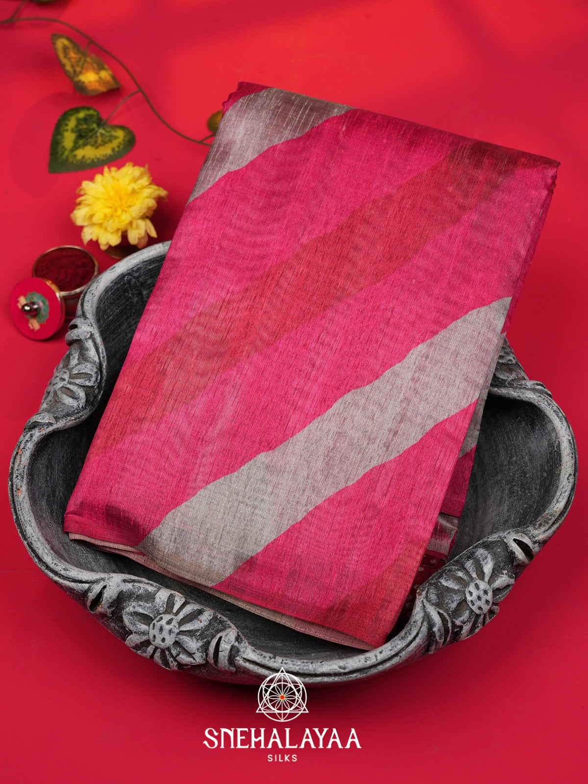 Pink Tussar Saree