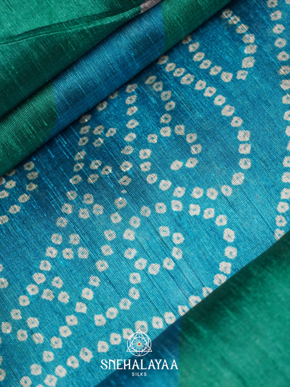 Sky Blue Tussar Saree