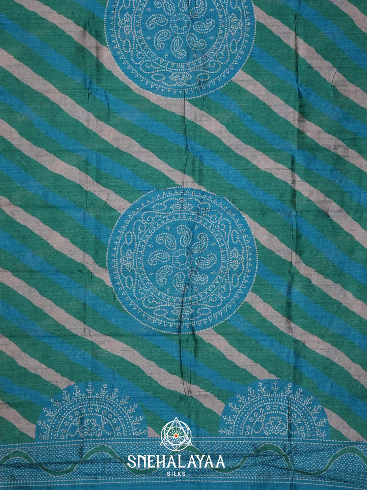 Sky Blue Tussar Saree