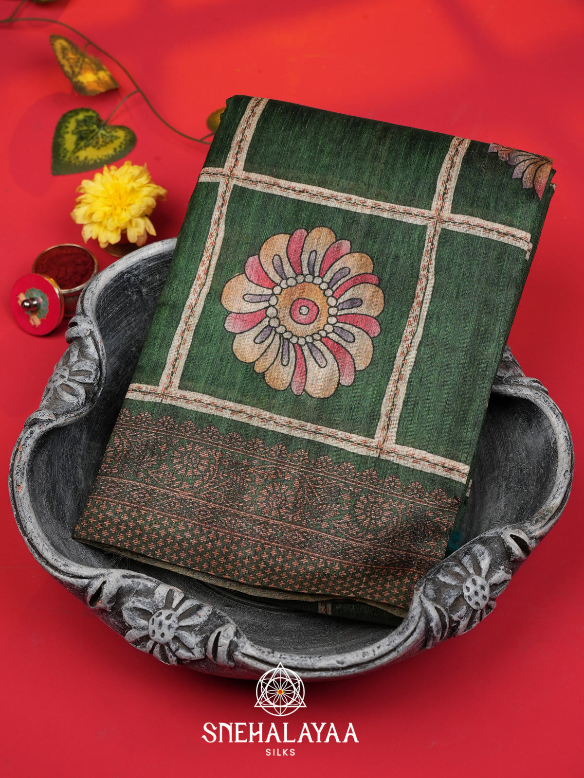 Green Tussar Saree