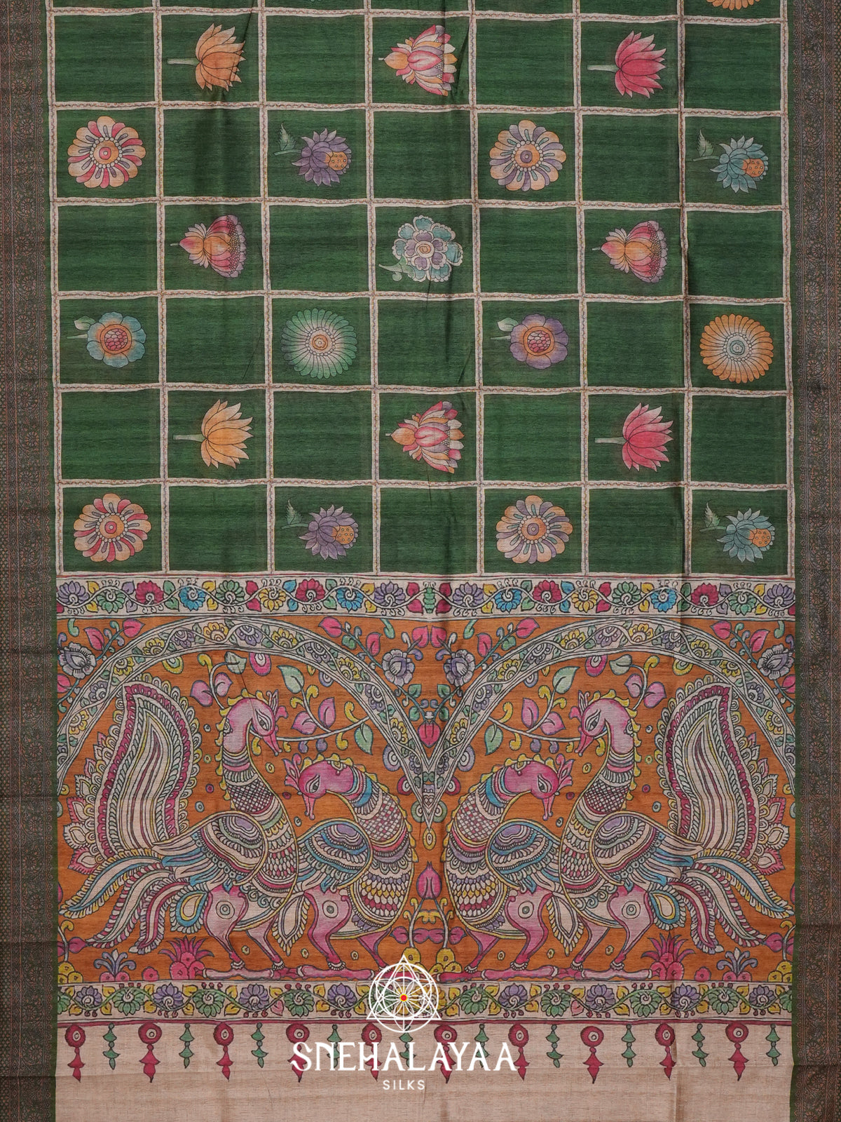 Green Tussar Saree