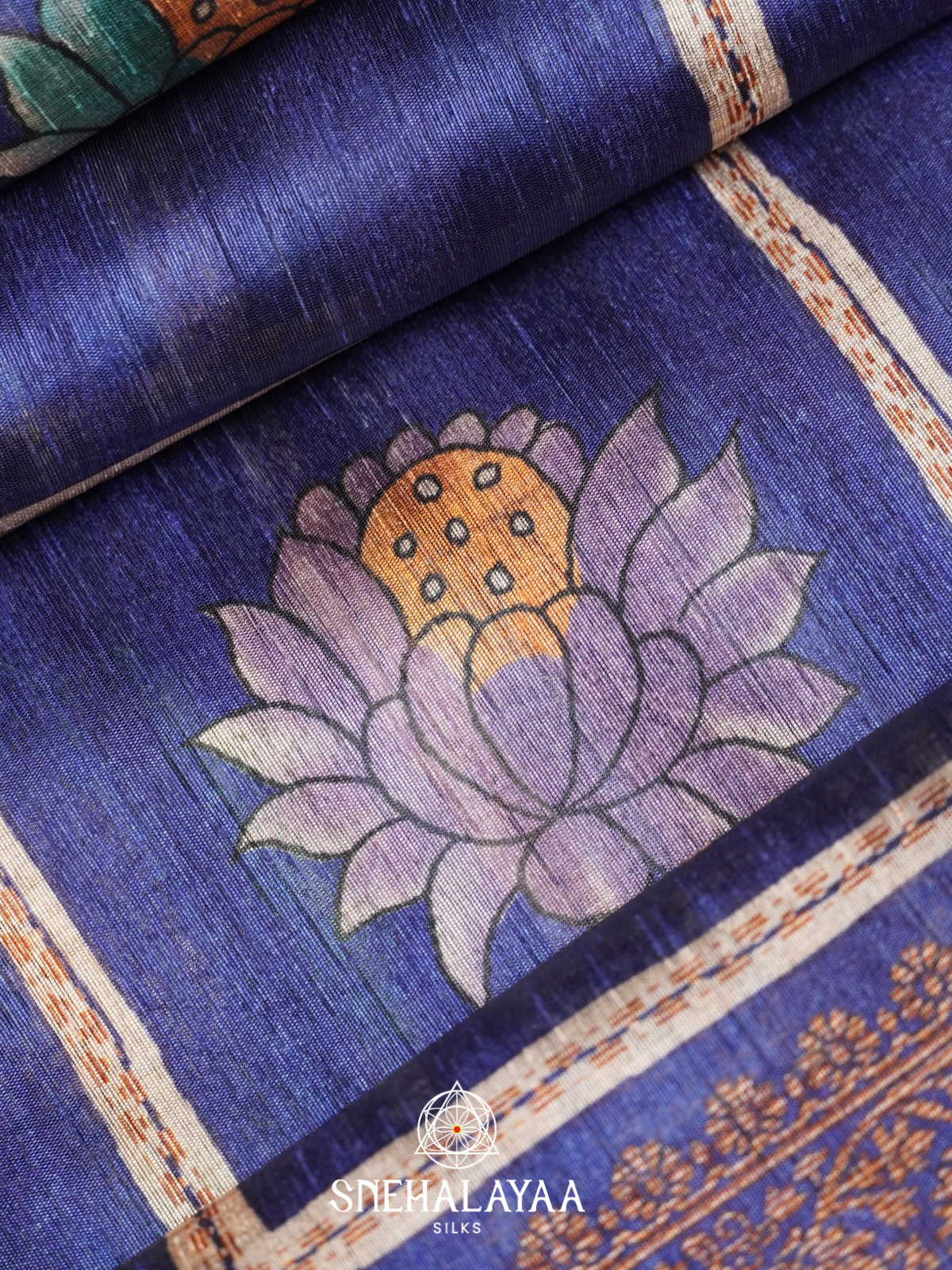 Blue Tussar Saree