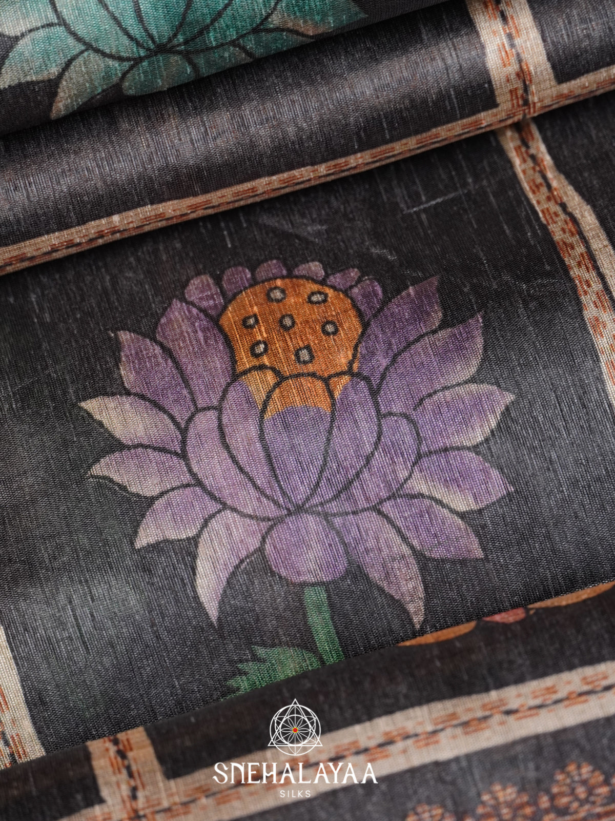 Black Tussar Saree