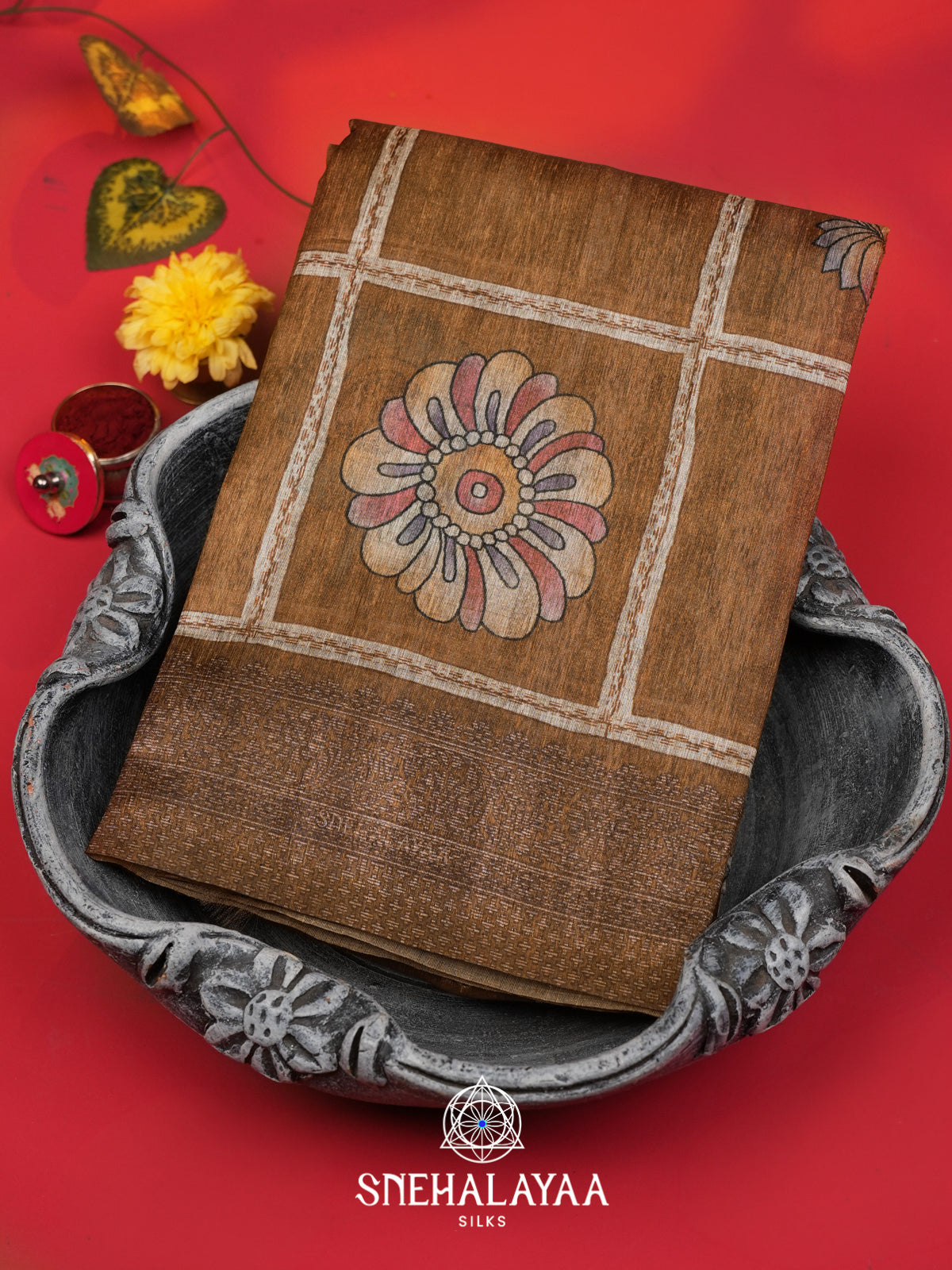 Antique Gold Tussar Saree