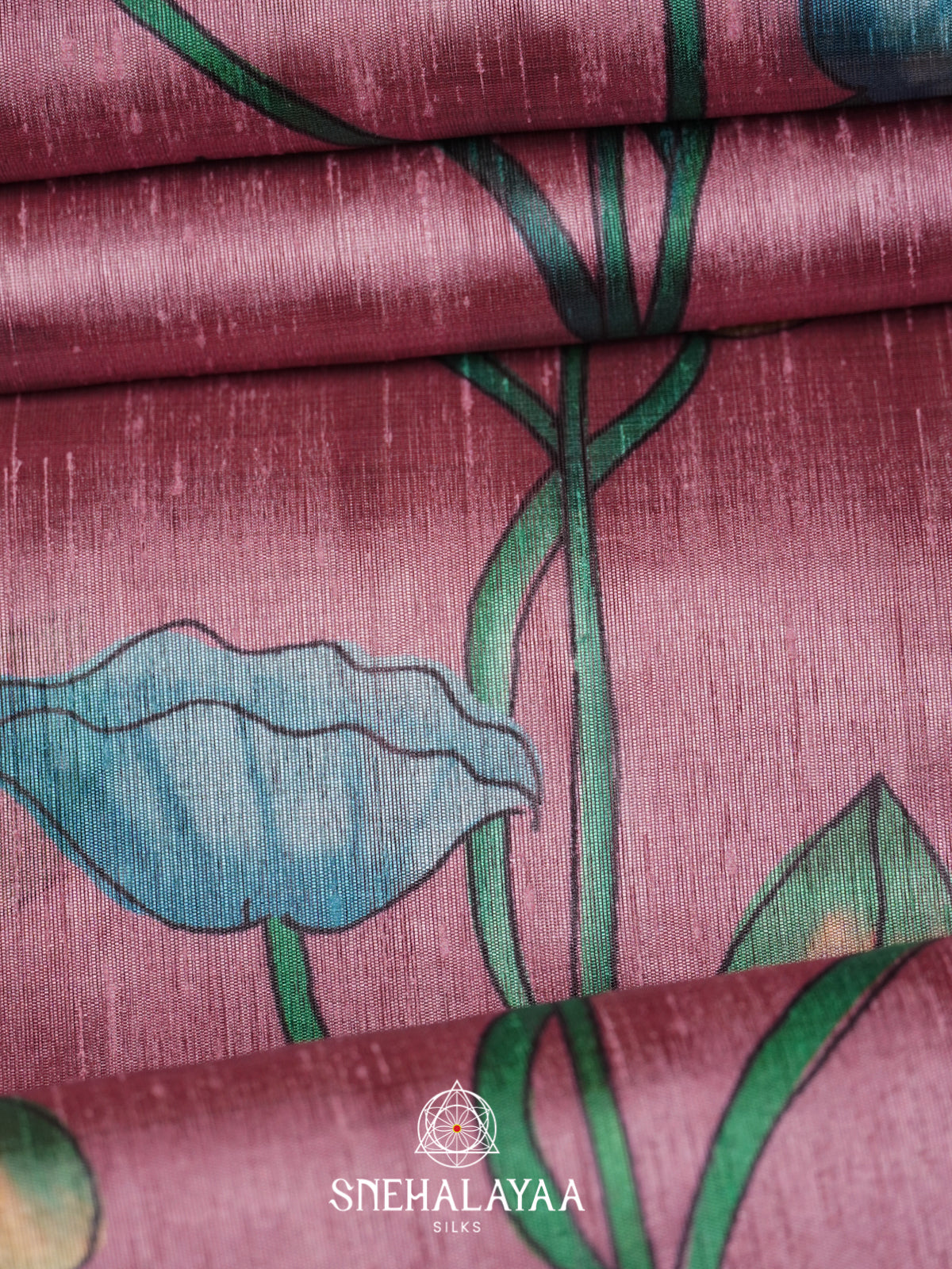 Dusty Rose Tussar Saree