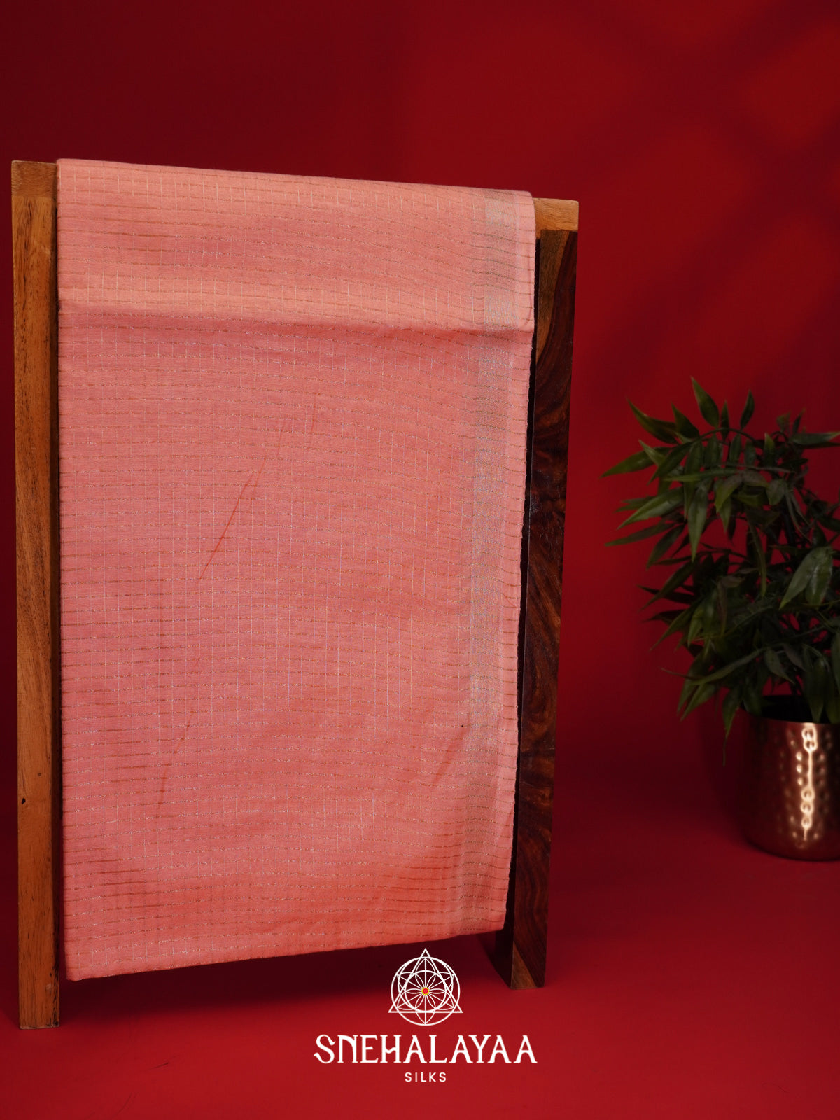 Peach Tussar Saree