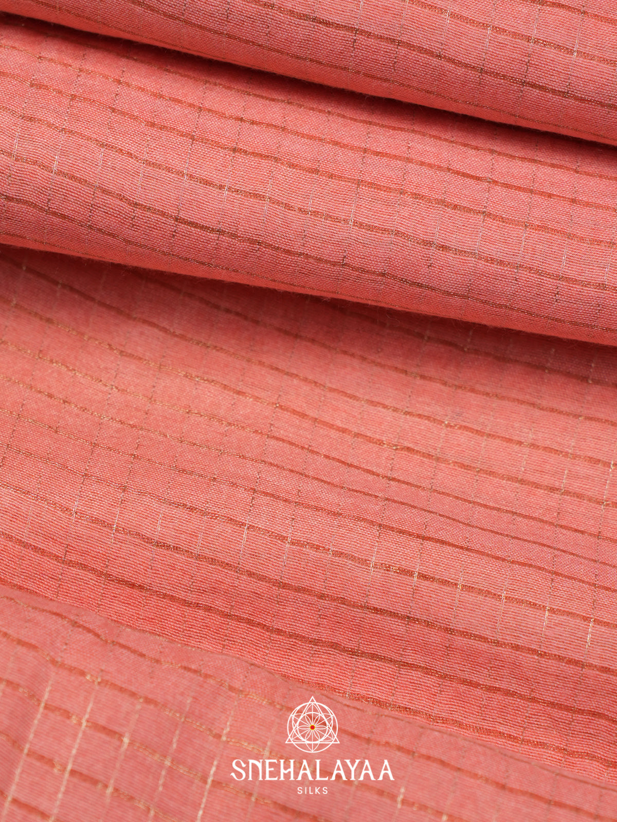 Peach Tussar Saree