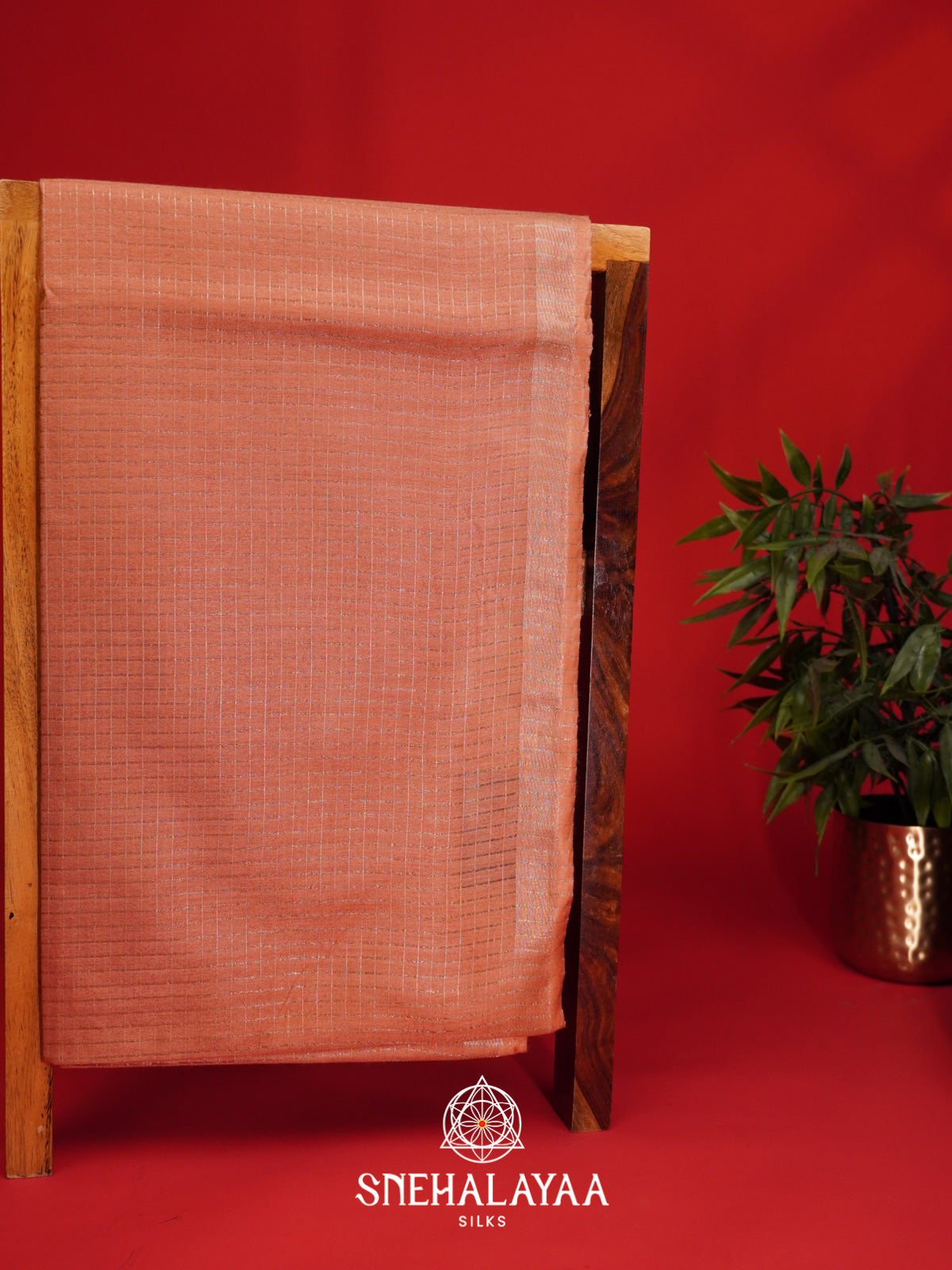 Peach Tussar Saree