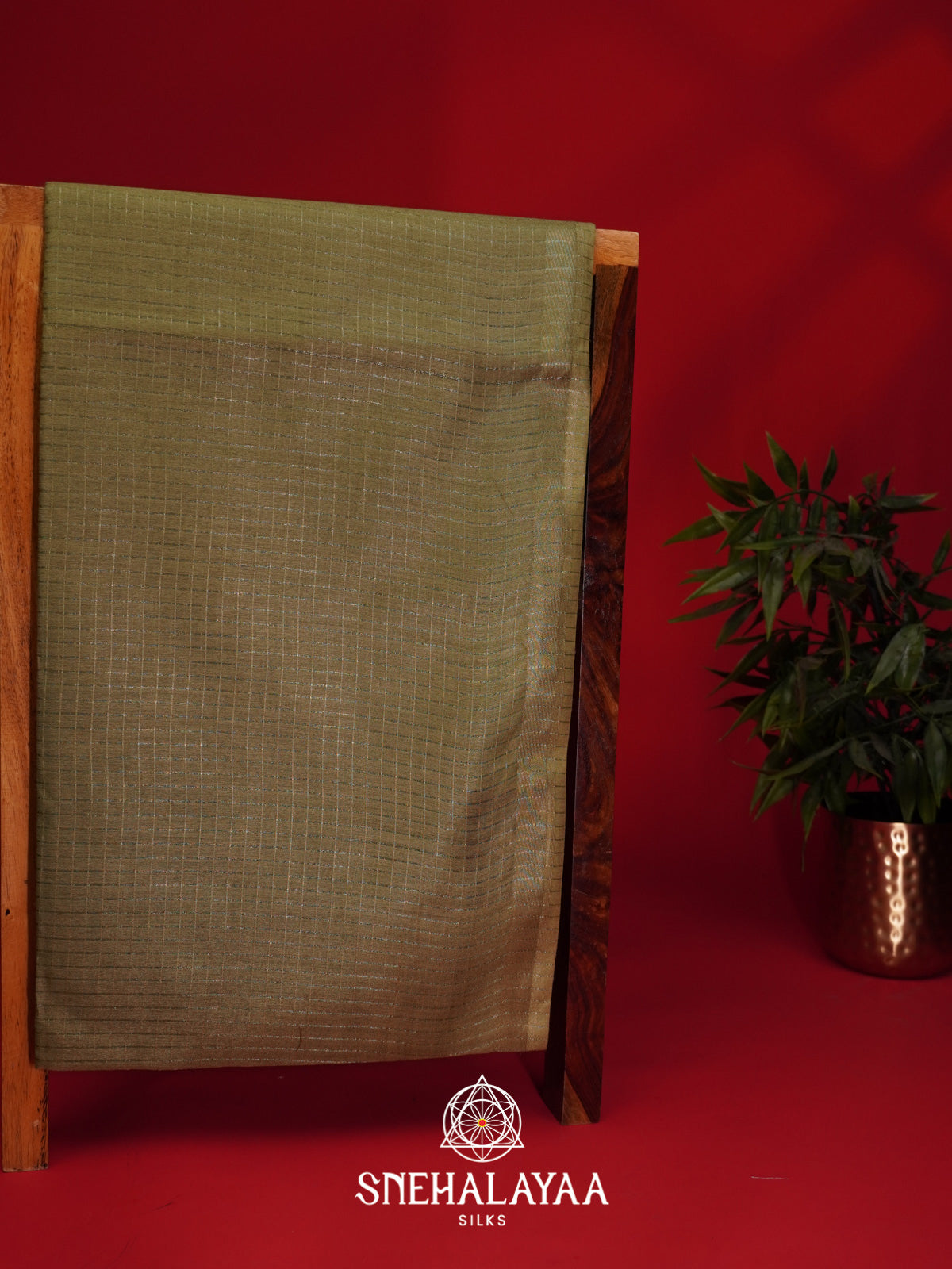 Moss Green Tussar Saree