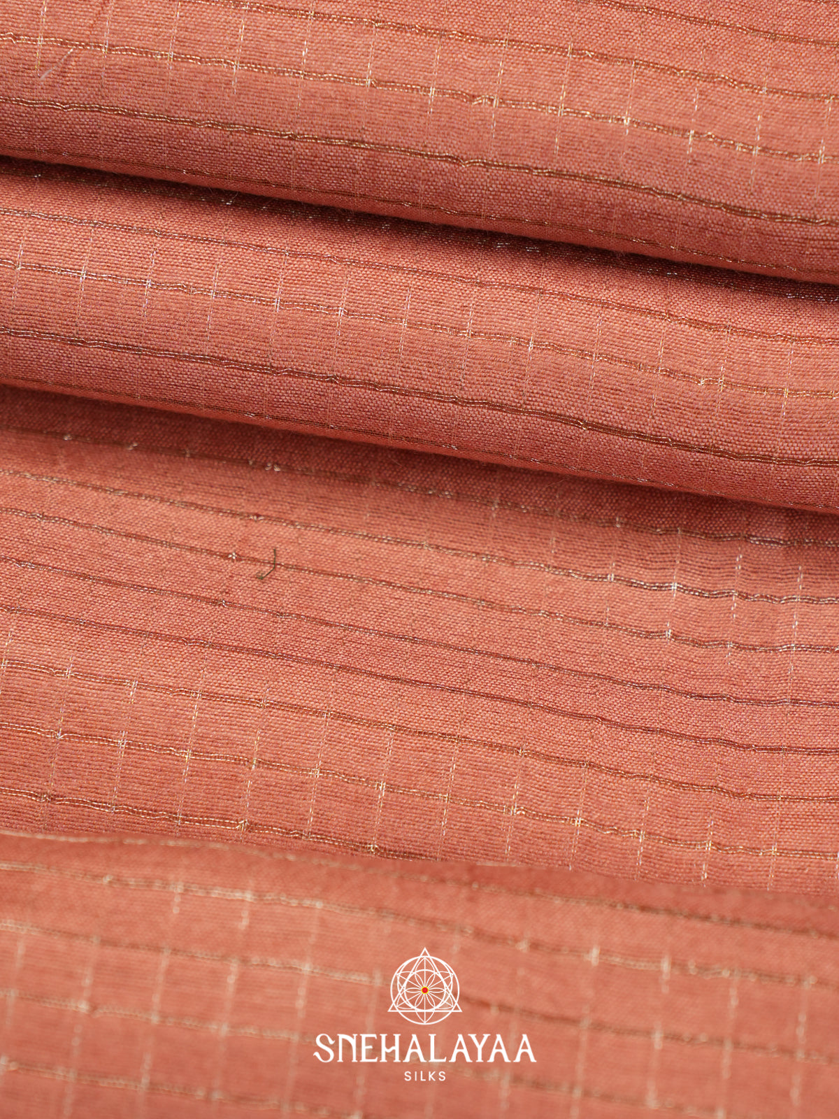 Pale Peach Tussar Saree