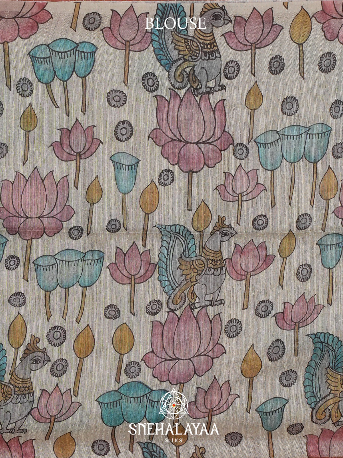 Pale Peach Tussar Saree