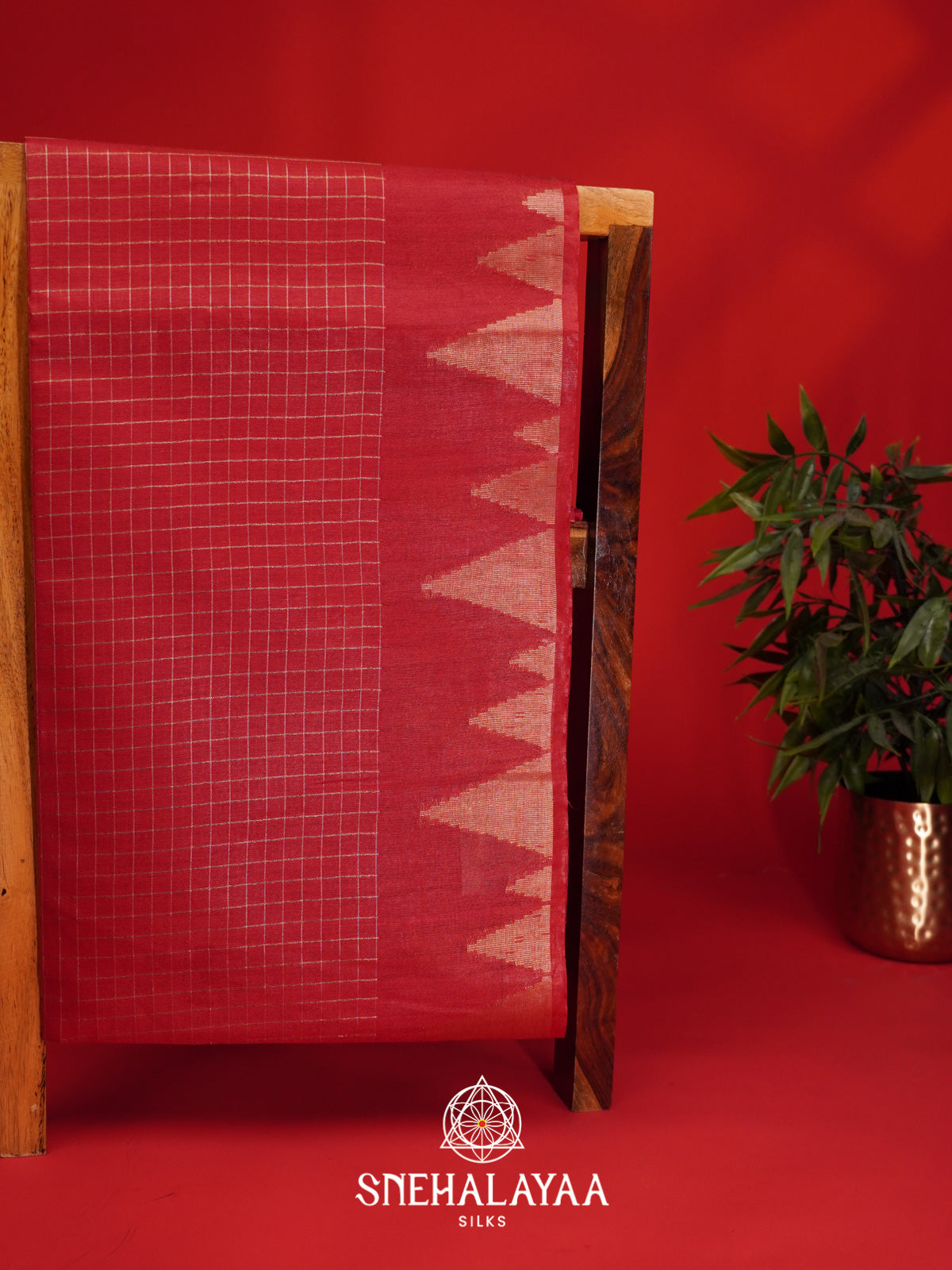 Red Tussar Saree
