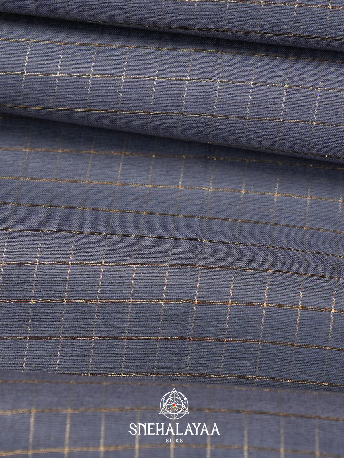 Slate Blue Tussar Saree