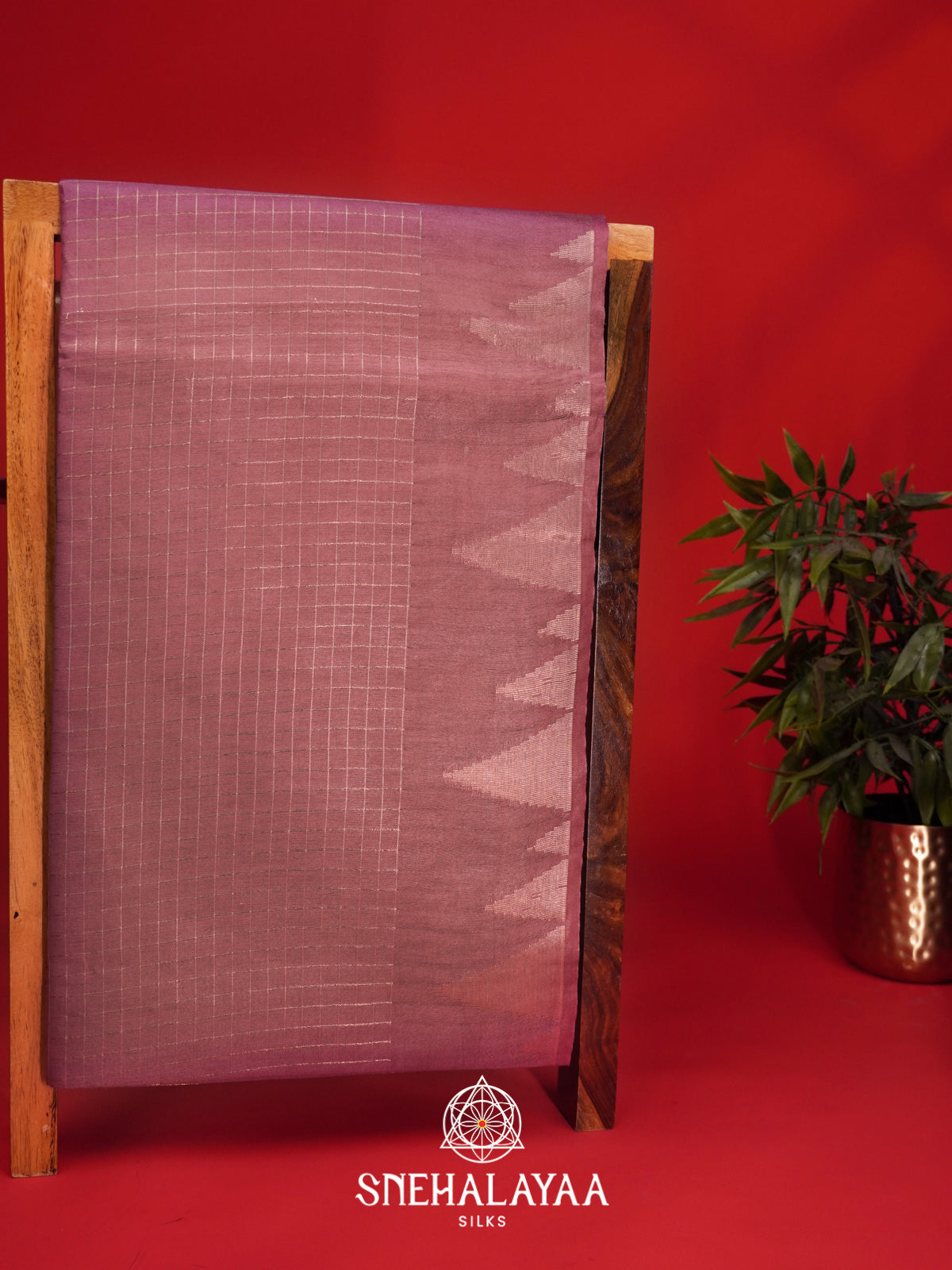 Pale Peach Tussar Saree