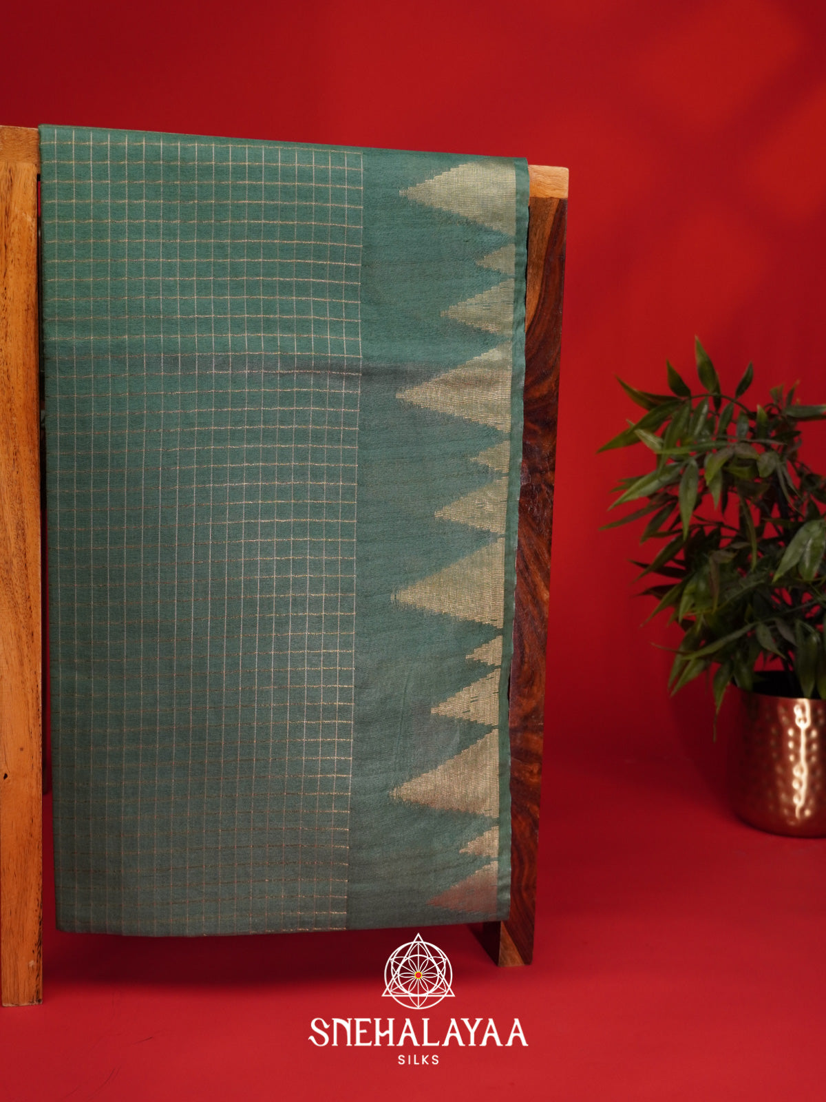 Forest Green Tussar Saree
