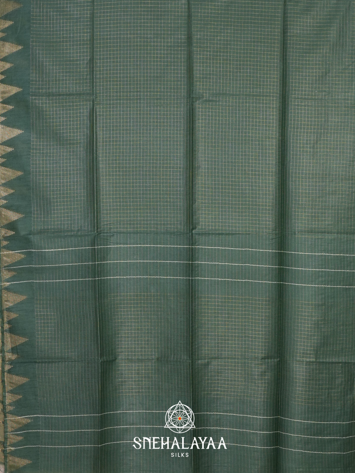 Forest Green Tussar Saree