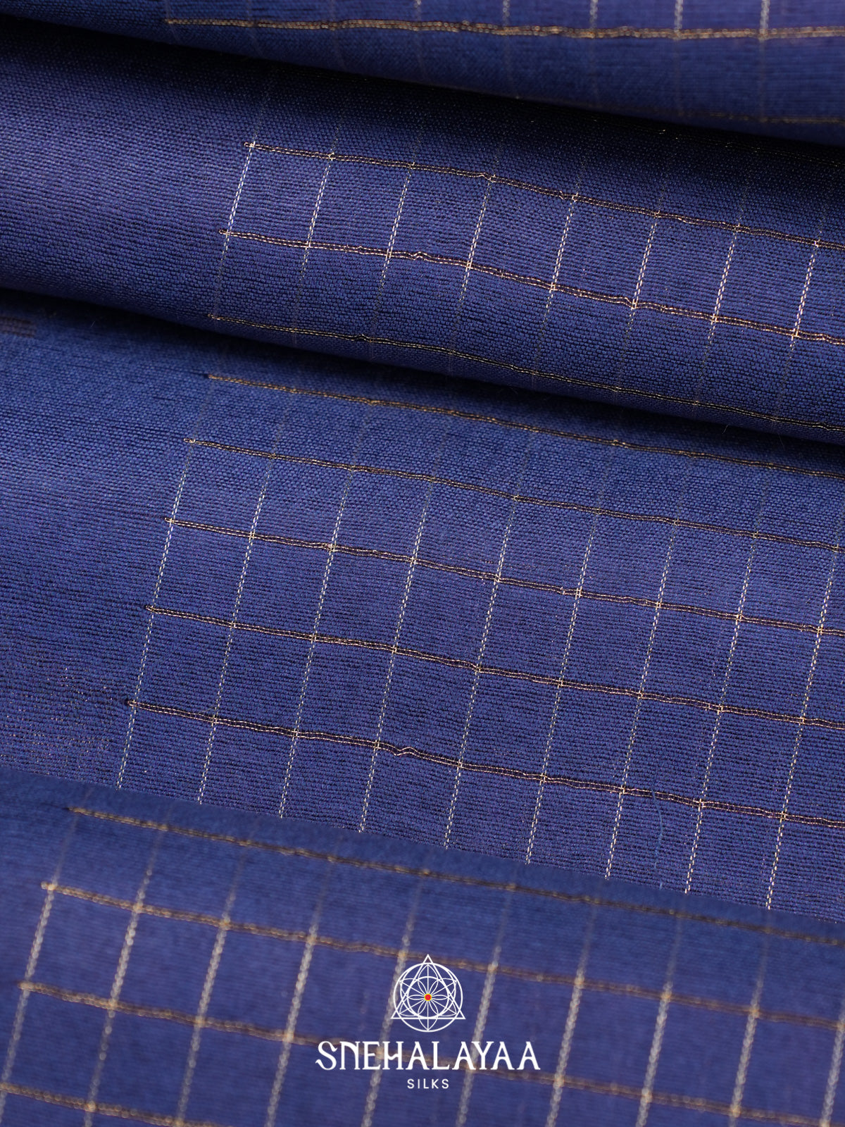 Navy Blue Tussar Saree