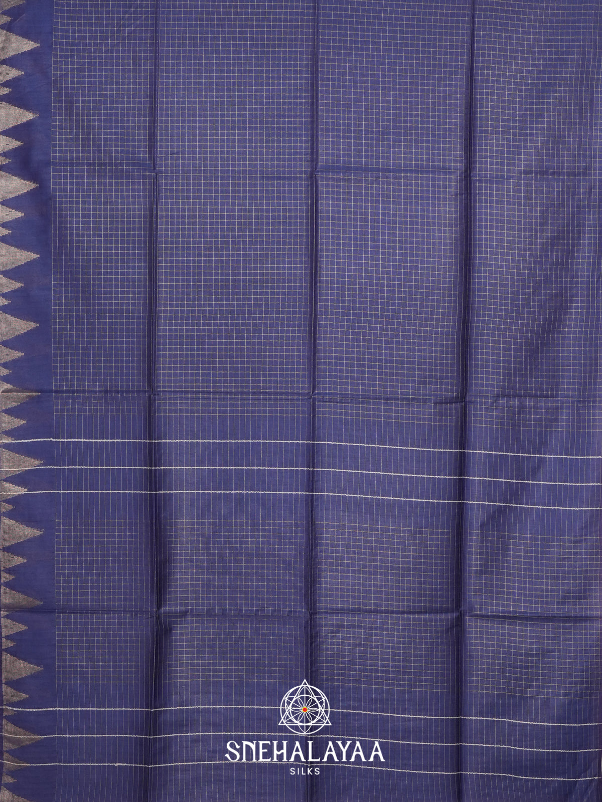 Navy Blue Tussar Saree