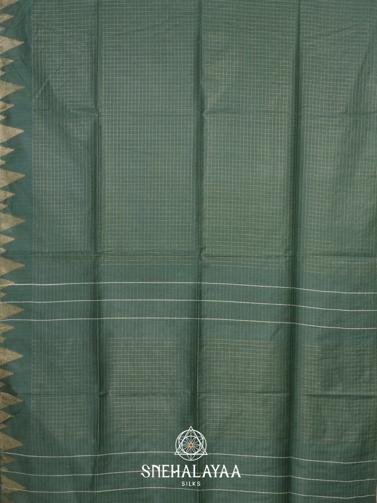 Forest Green Tussar Saree