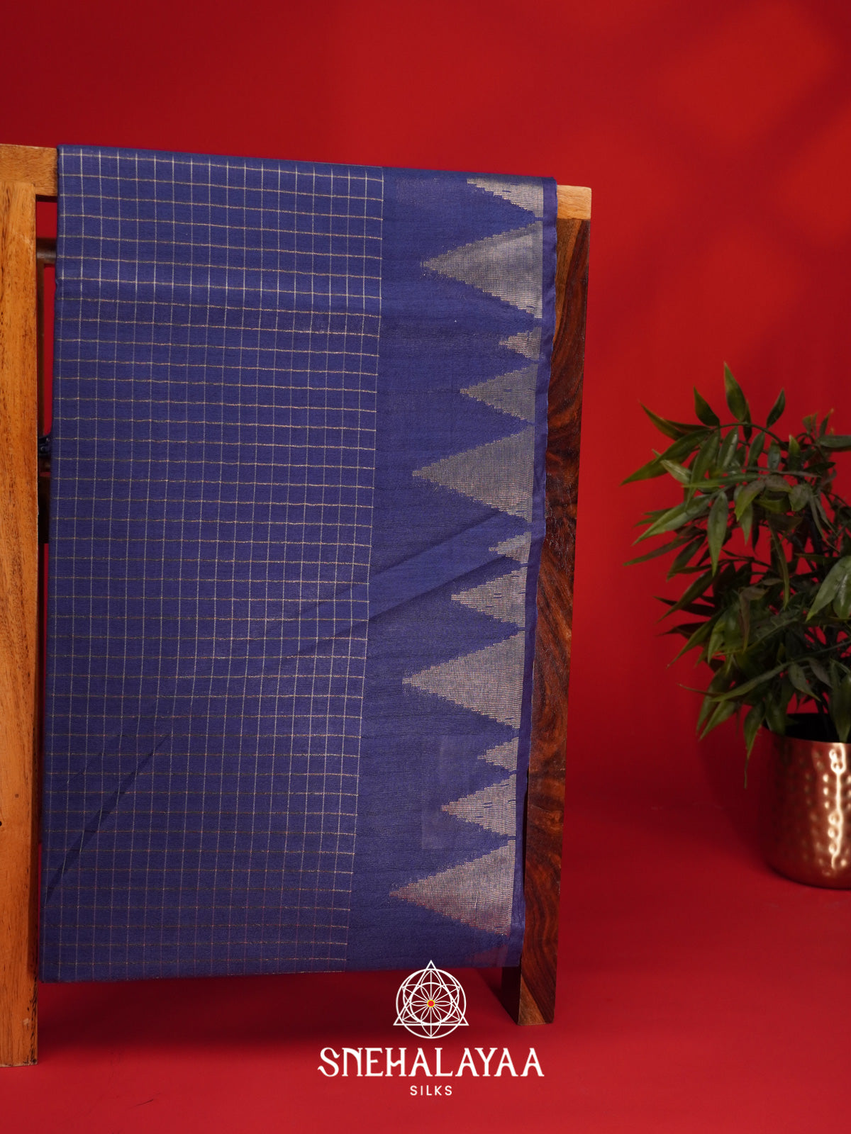 Navy Blue Tussar Saree
