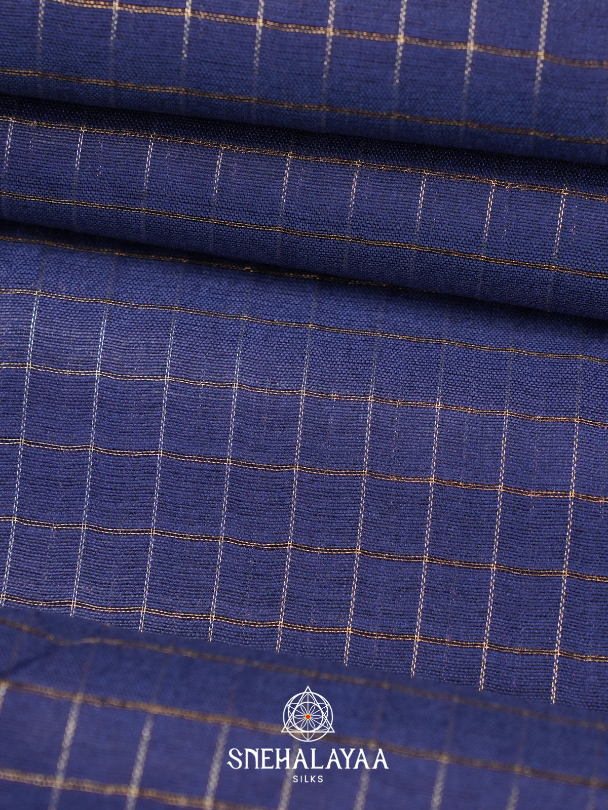 Navy Blue Tussar Saree