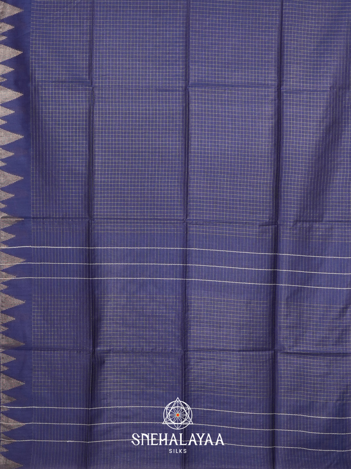 Navy Blue Tussar Saree