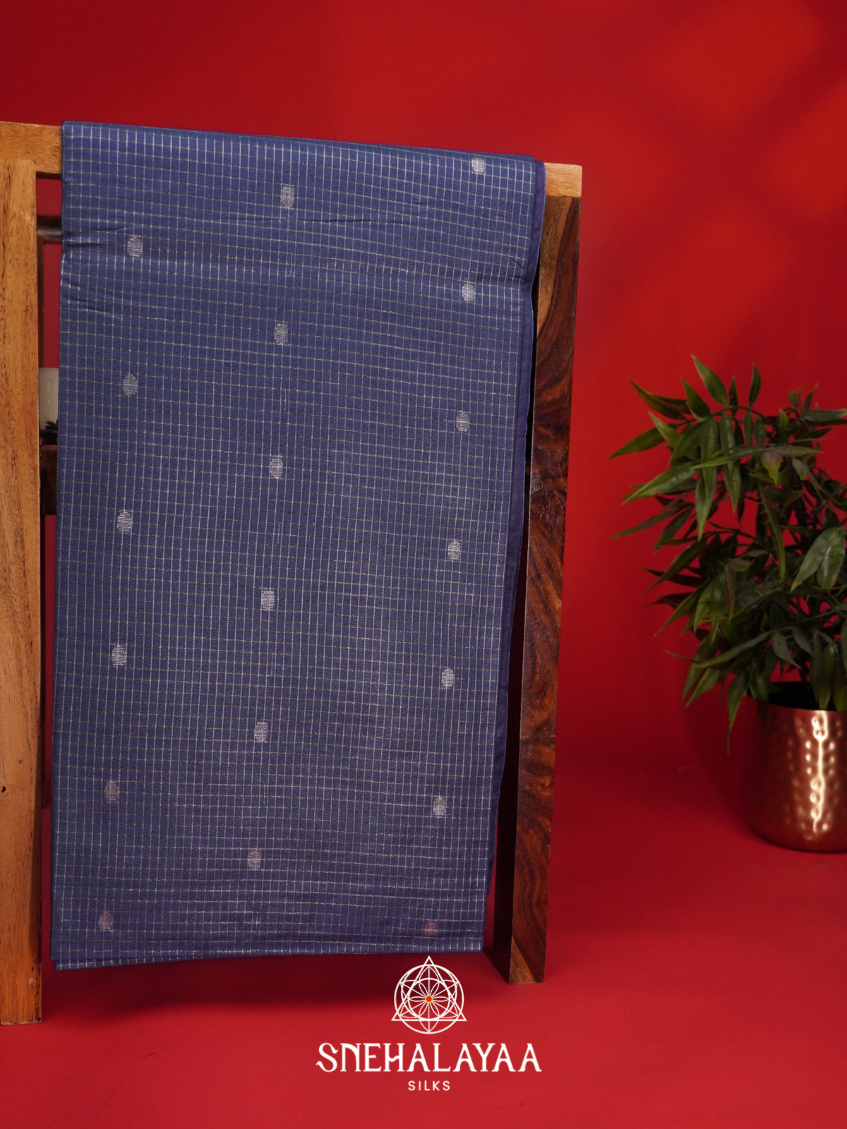Ink Blue Tussar Saree