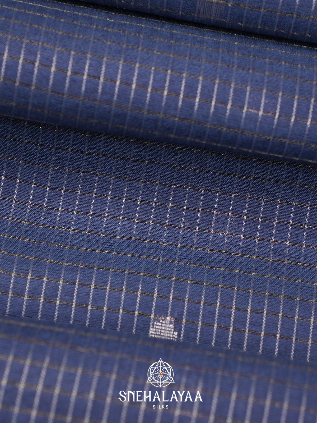 Ink Blue Tussar Saree