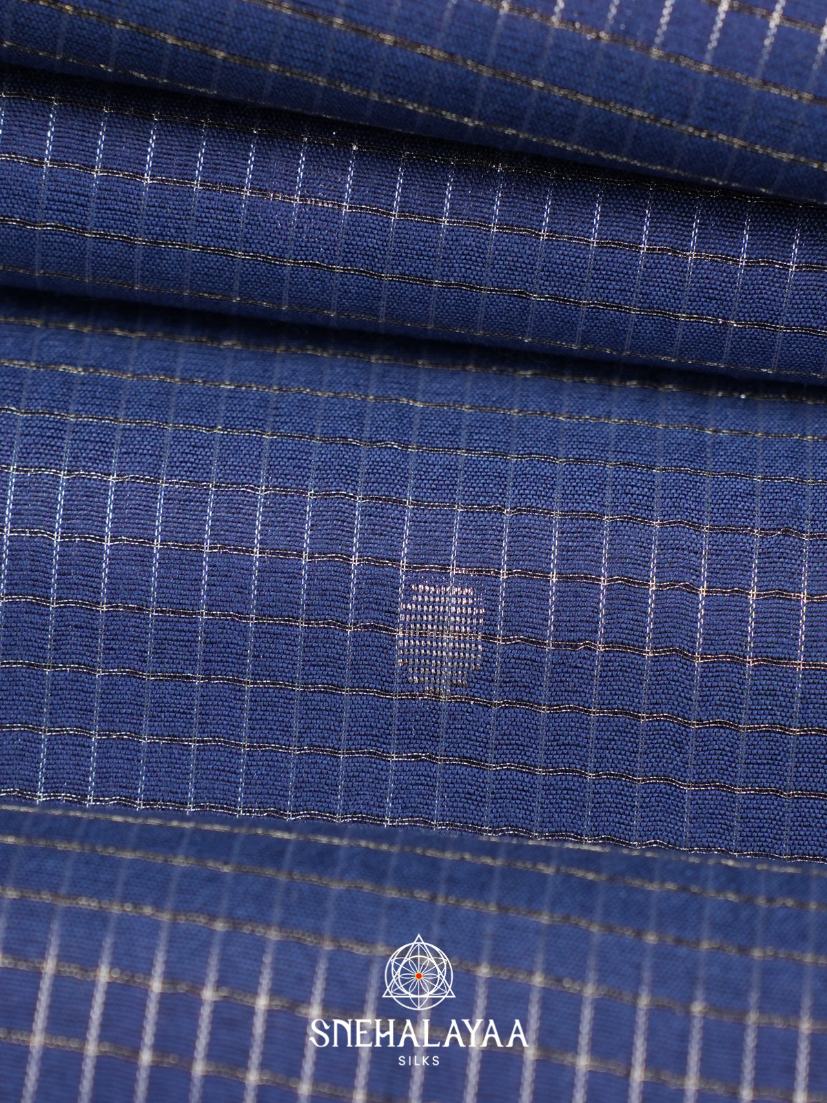 Ink Blue Tussar Saree