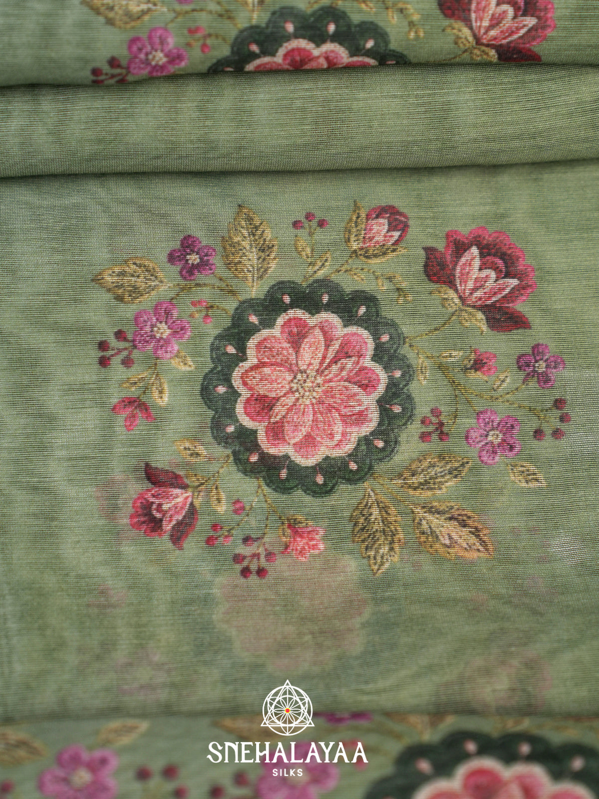Sage Green Chanderi Saree