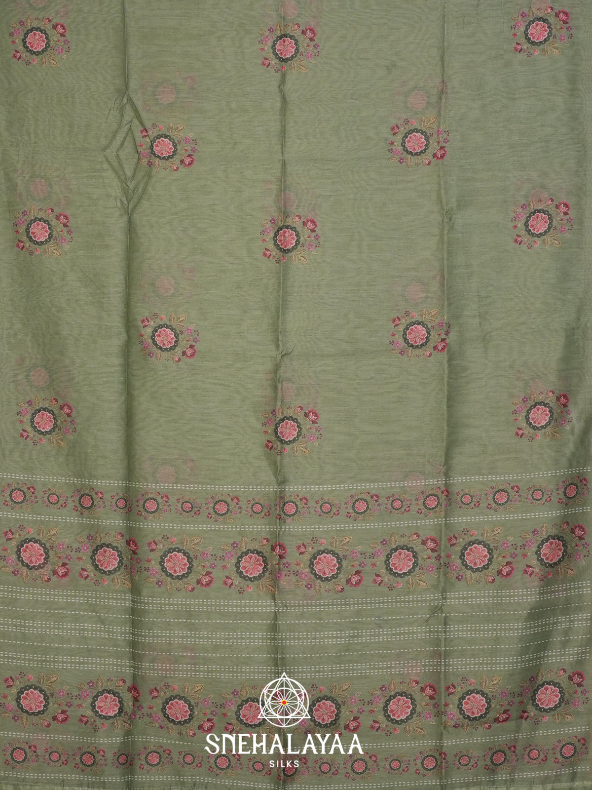 Sage Green Chanderi Saree