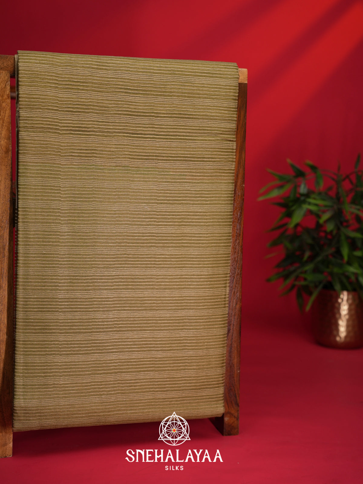 Mustard Brown Kora Saree