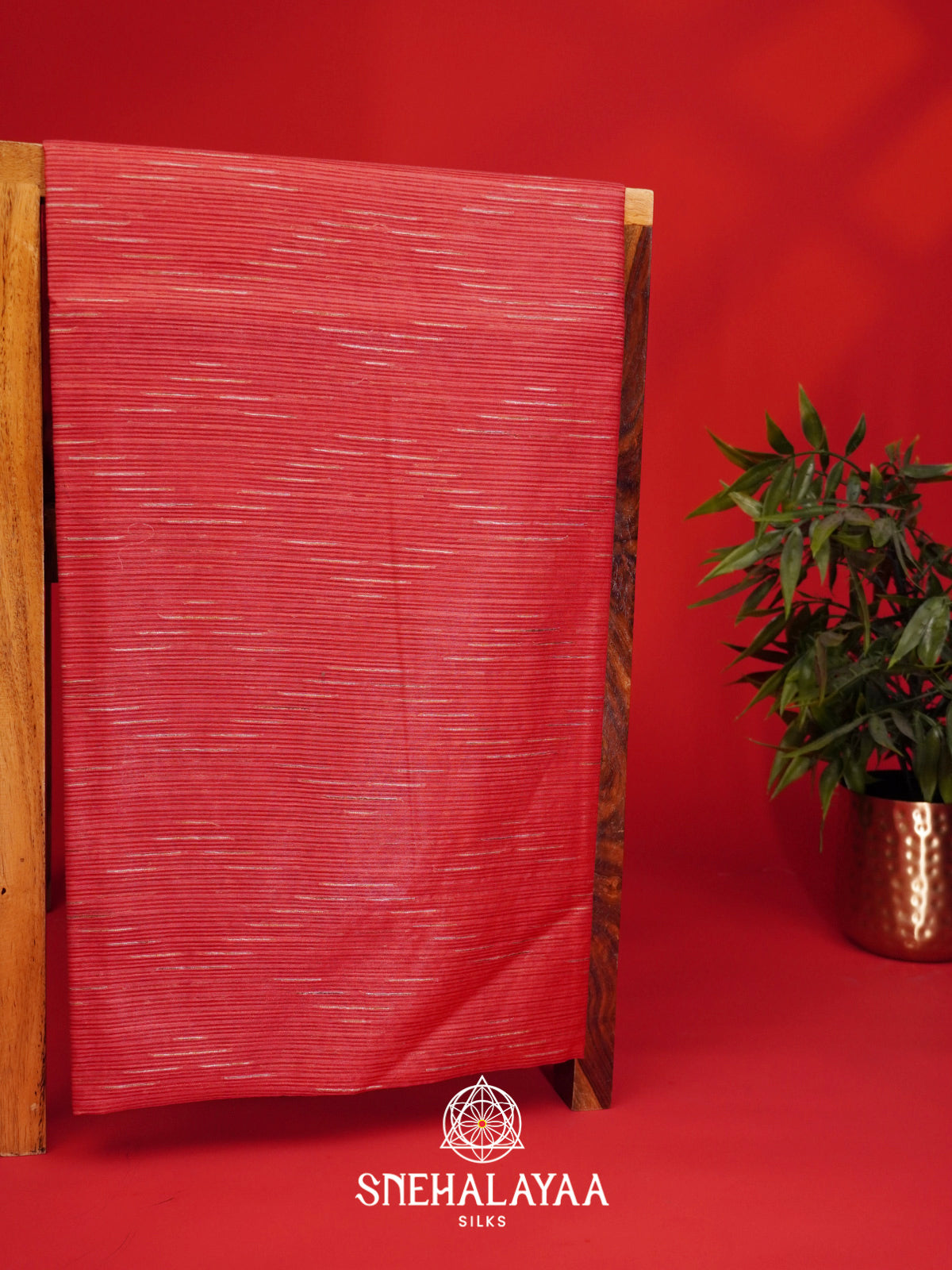 Peach Tussar Saree