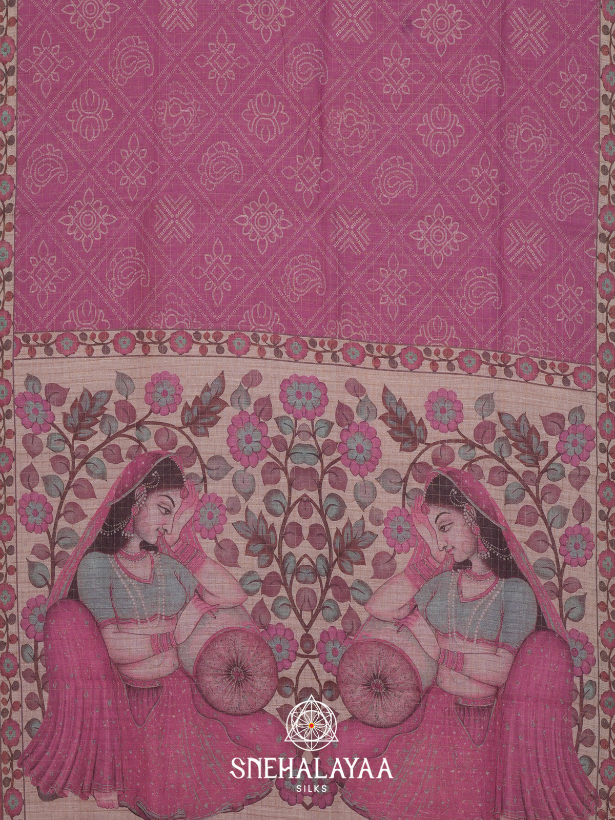 Magenta Linen Saree