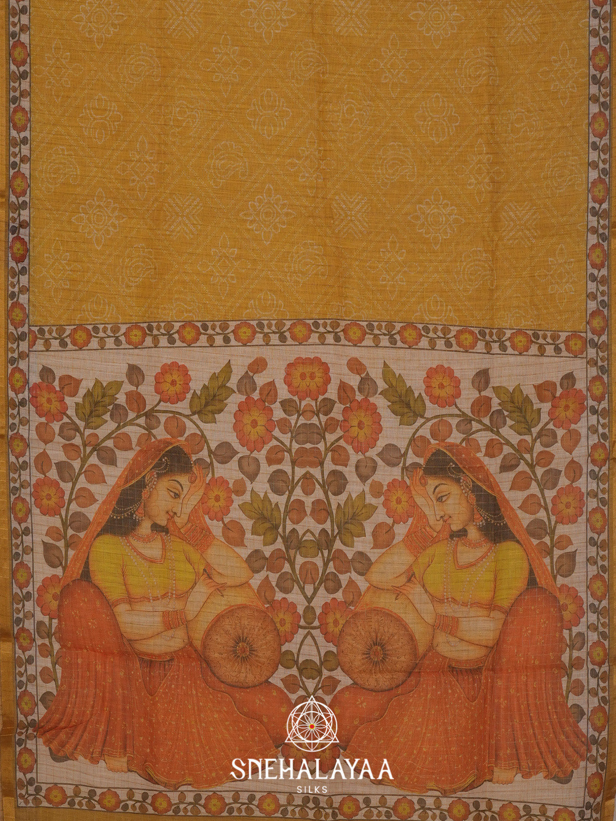 Yellow Linen Saree