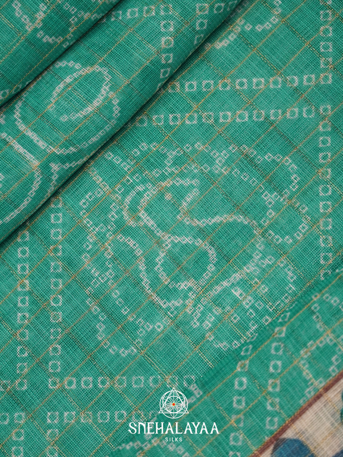 Teal Blue Linen Saree