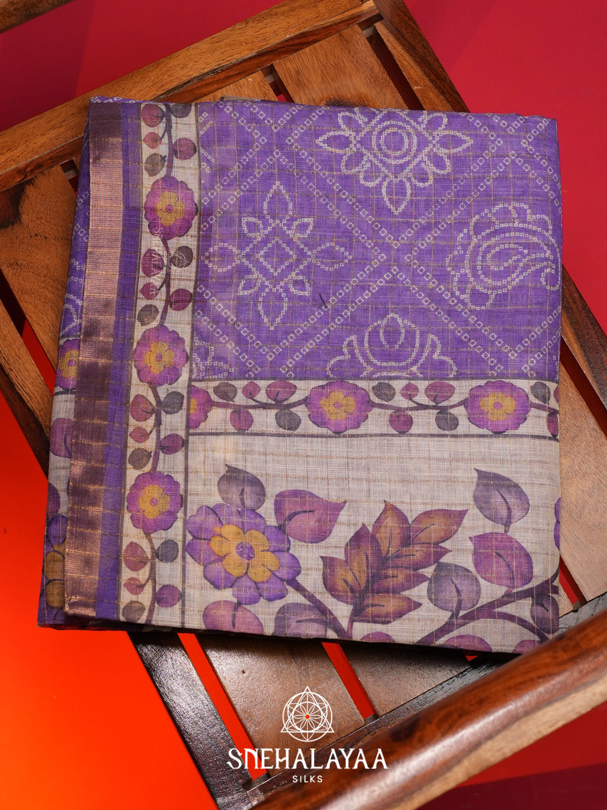 Lavender Linen Saree