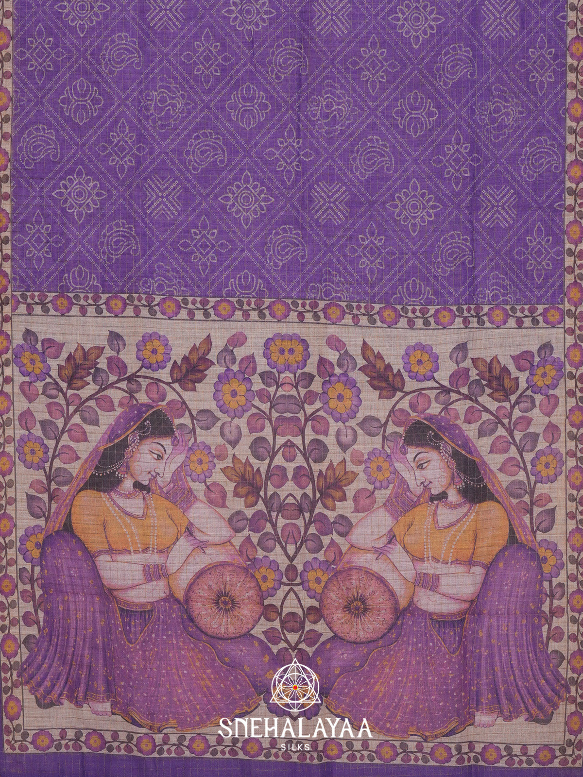 Lavender Linen Saree