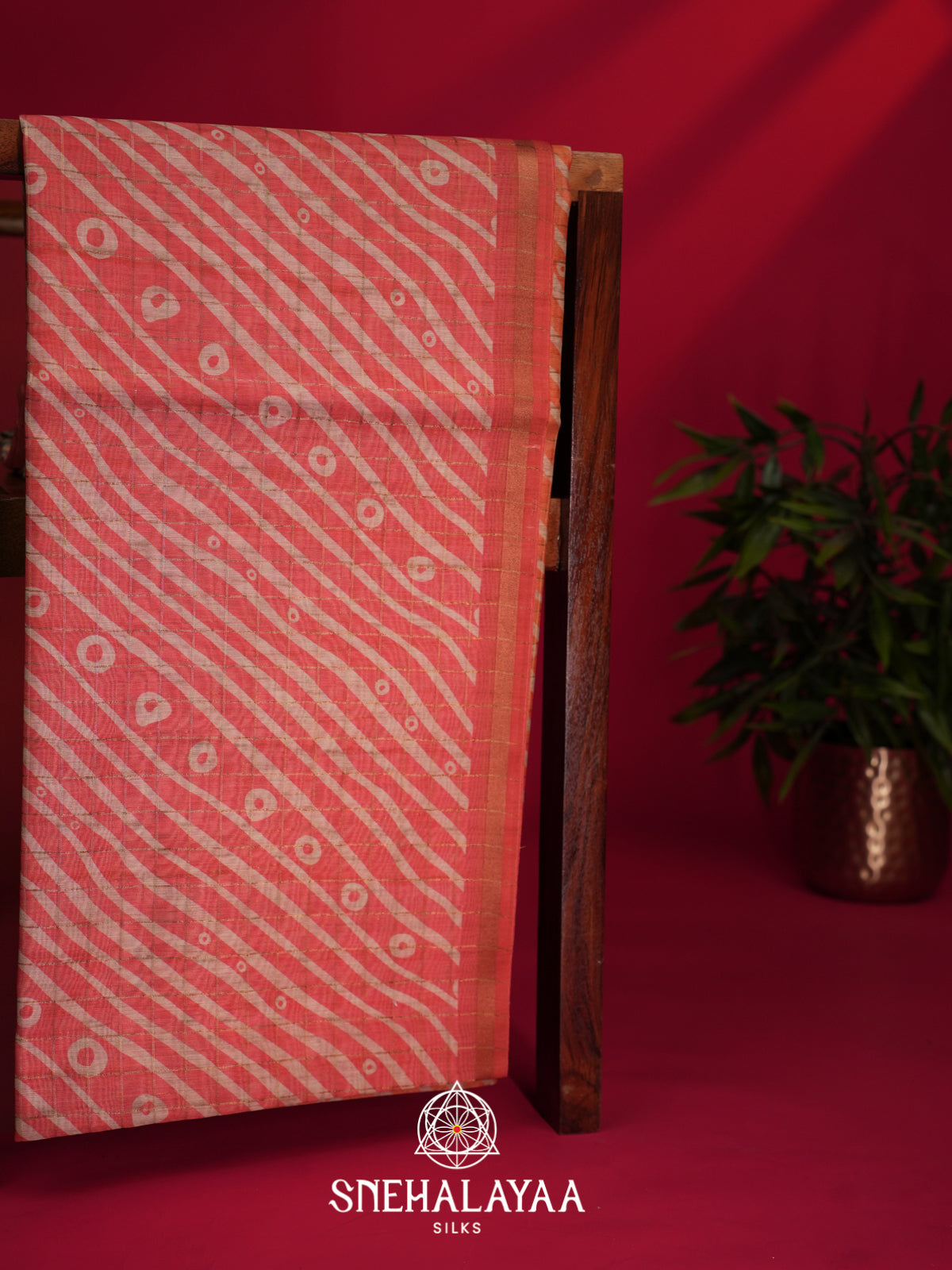Peach Chanderi Saree