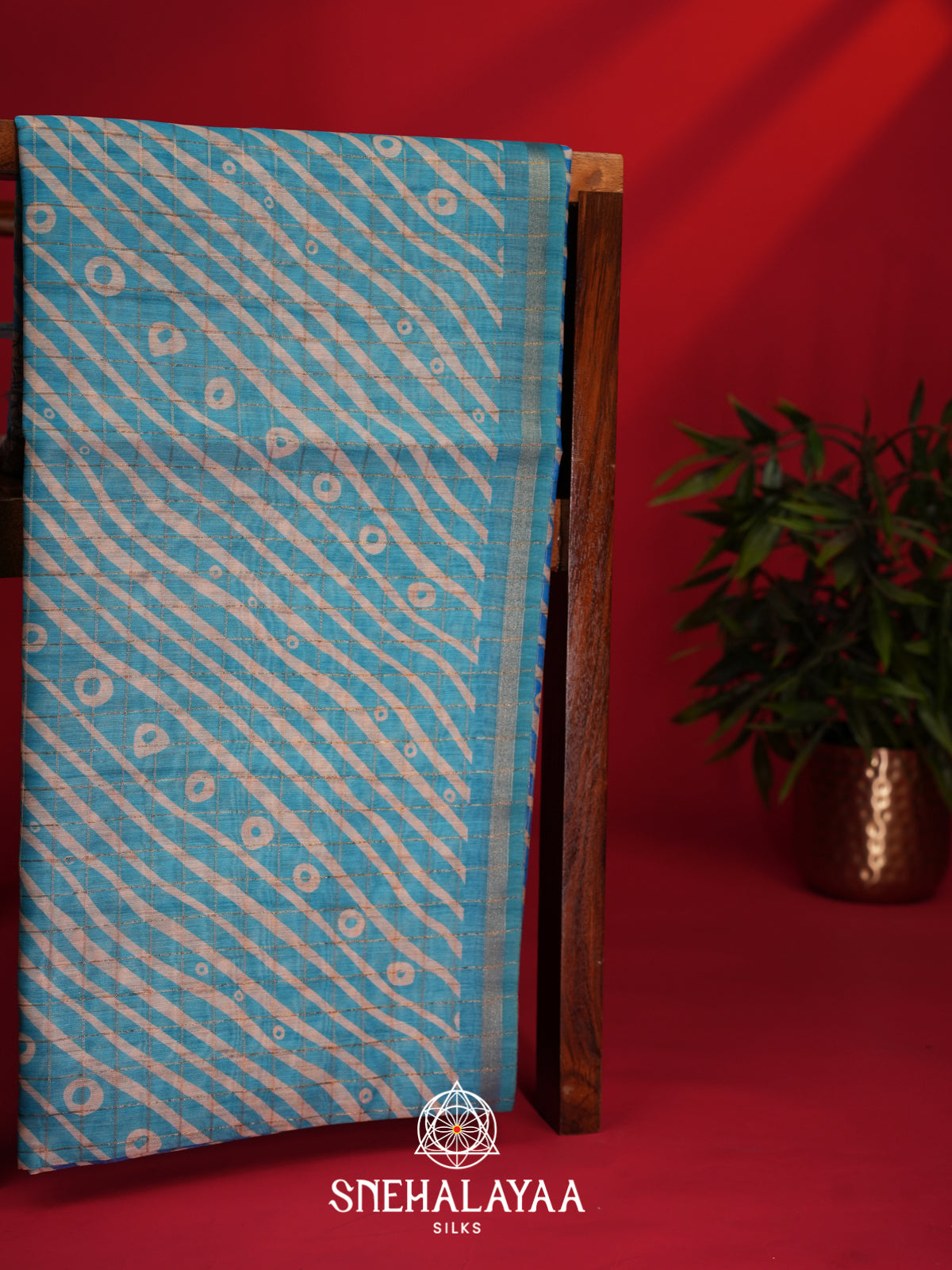 Sky Blue Chanderi Saree