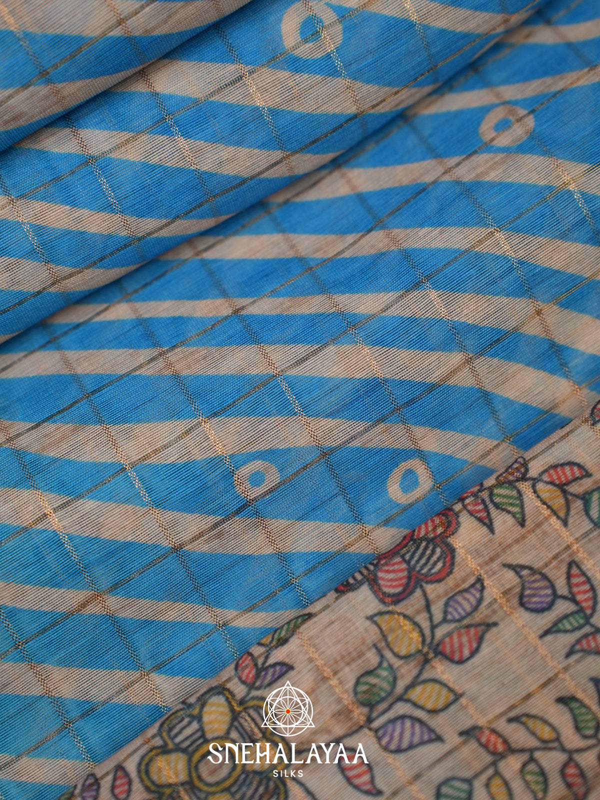 Sky Blue Chanderi Saree