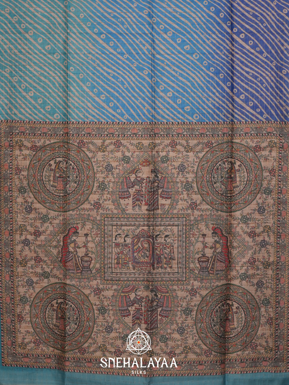 Sky Blue Chanderi Saree