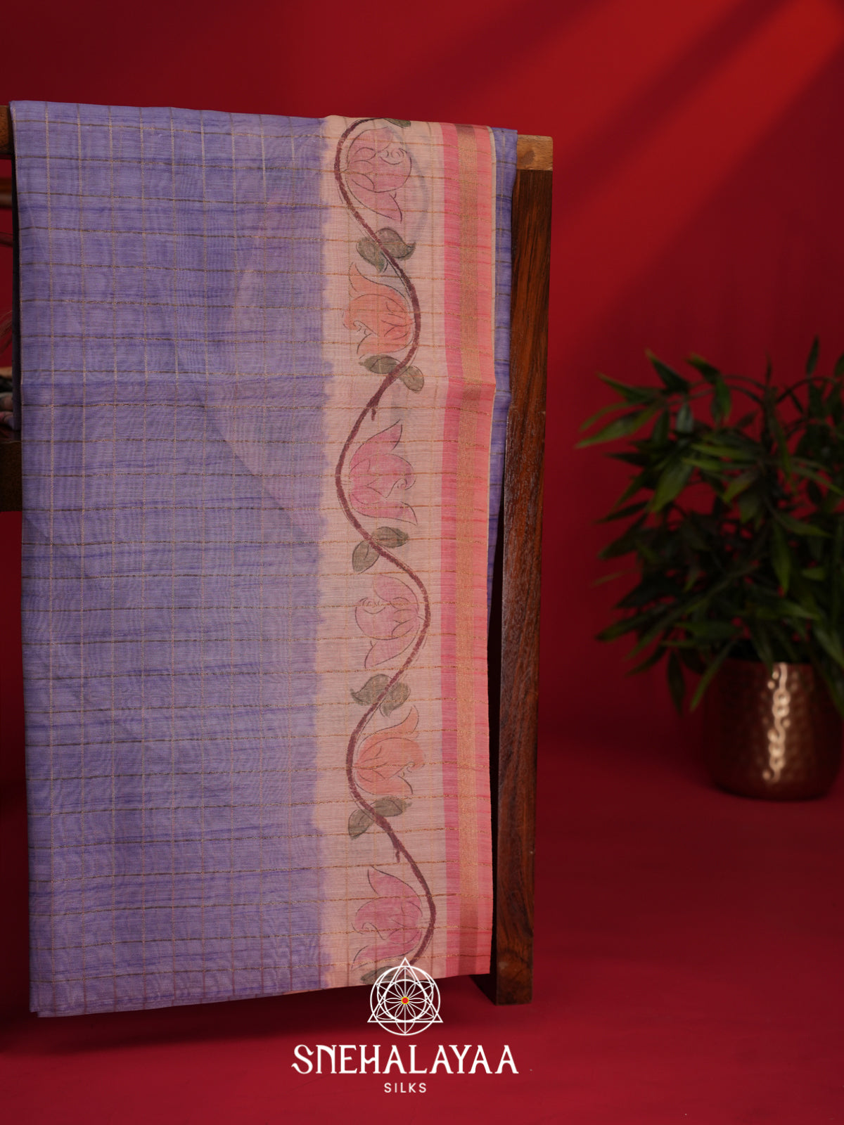 Lavender Chanderi Saree