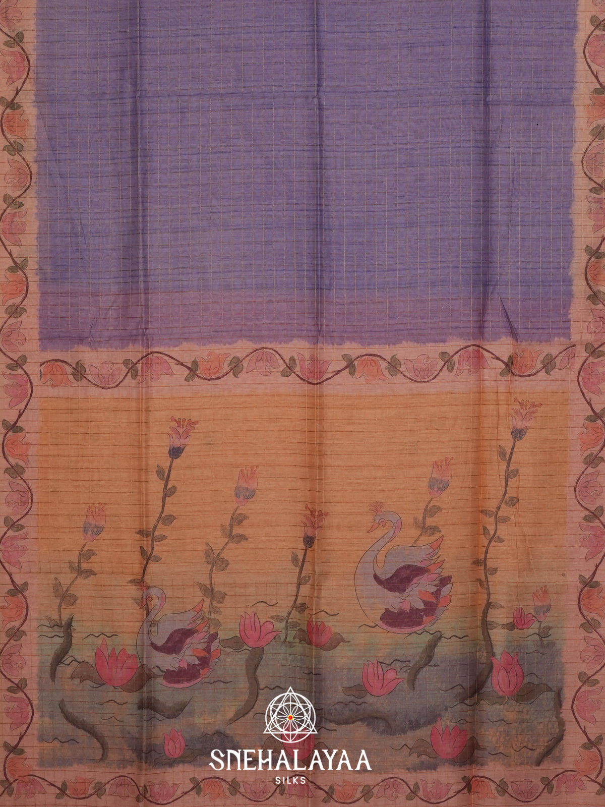 Lavender Chanderi Saree